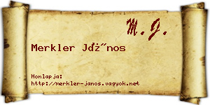Merkler János névjegykártya